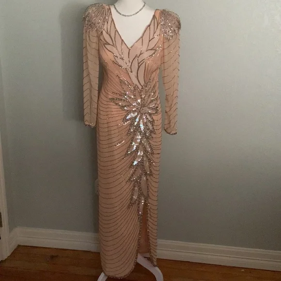 Dresses | Black Tie Formal Beaded Gown | Poshmark